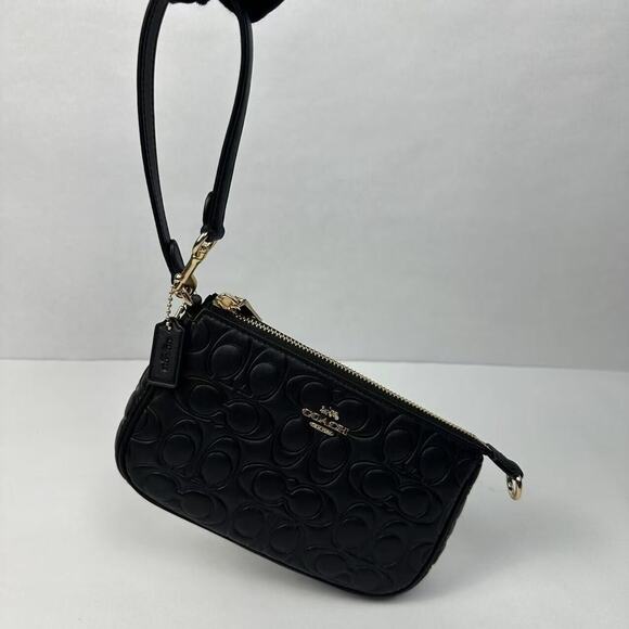 Coach Wristlet Nolita 19 In Signature Leather Embossed C In Black CZ456 NWT - Picture 2 of 9